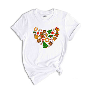 Christmas Gingerbread Heart Shirt, Gingerbread Shirt, Christmas Gift, Christmas Tree Shirt, Holiday Shirt, Santa Shirt, Christmas Shirt