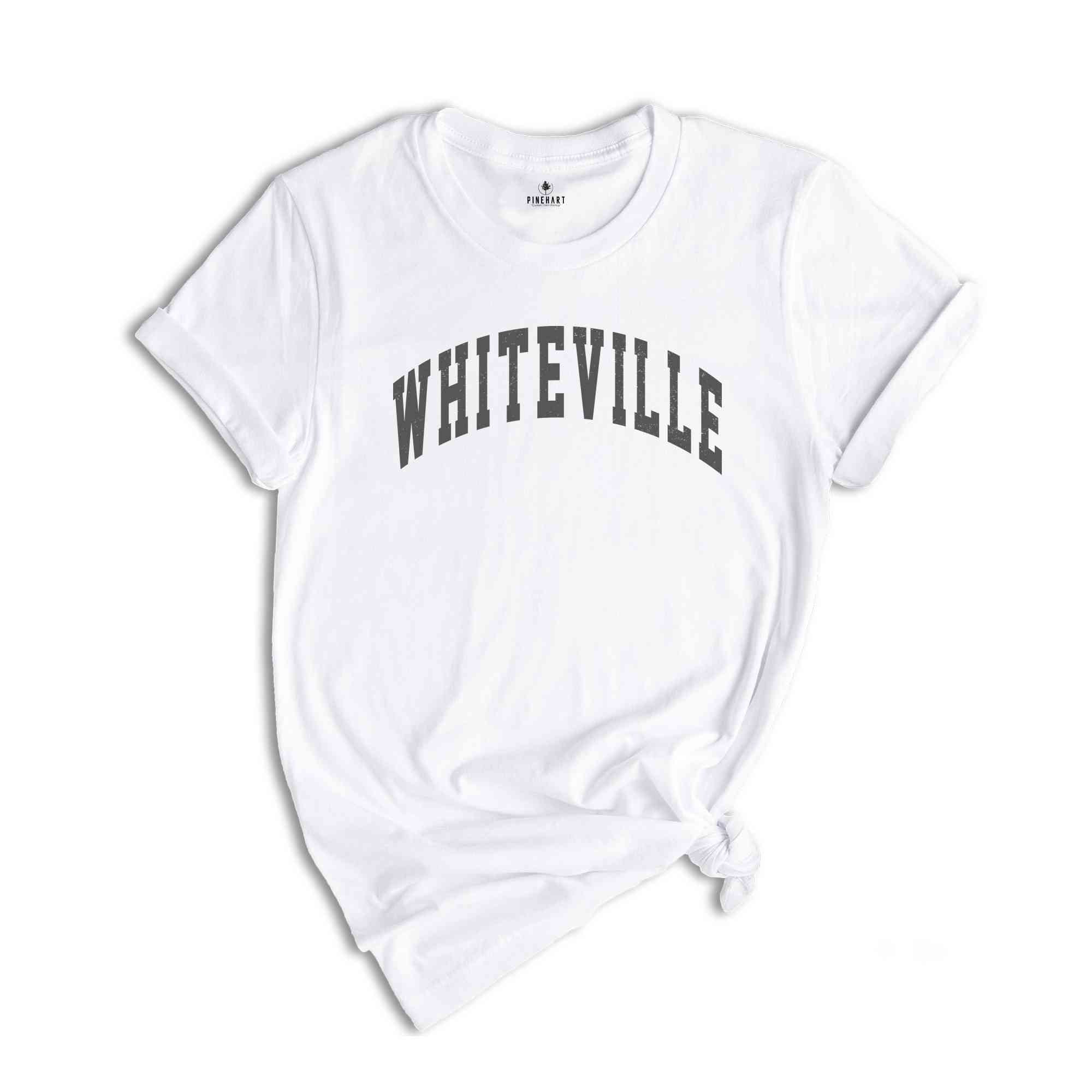 Whiteville Shirt, Whiteville City Shirt, Minimalist Shirt, Whitesville Shirt, Vacation Shirt, White Shirt