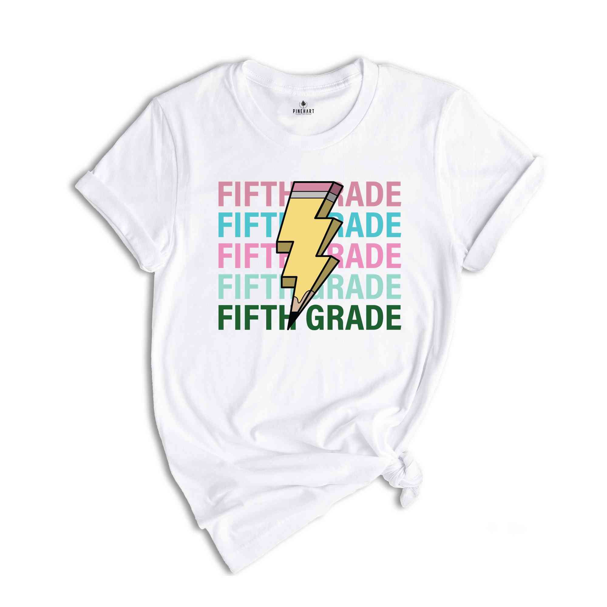 Fifth Grade Pencil Shirt, Pencil Bolt Shirt, Retro Shirt, Back To School Shirt, School Shirt, Teacher Shirt, Pencil Shirt, Teacher Gift