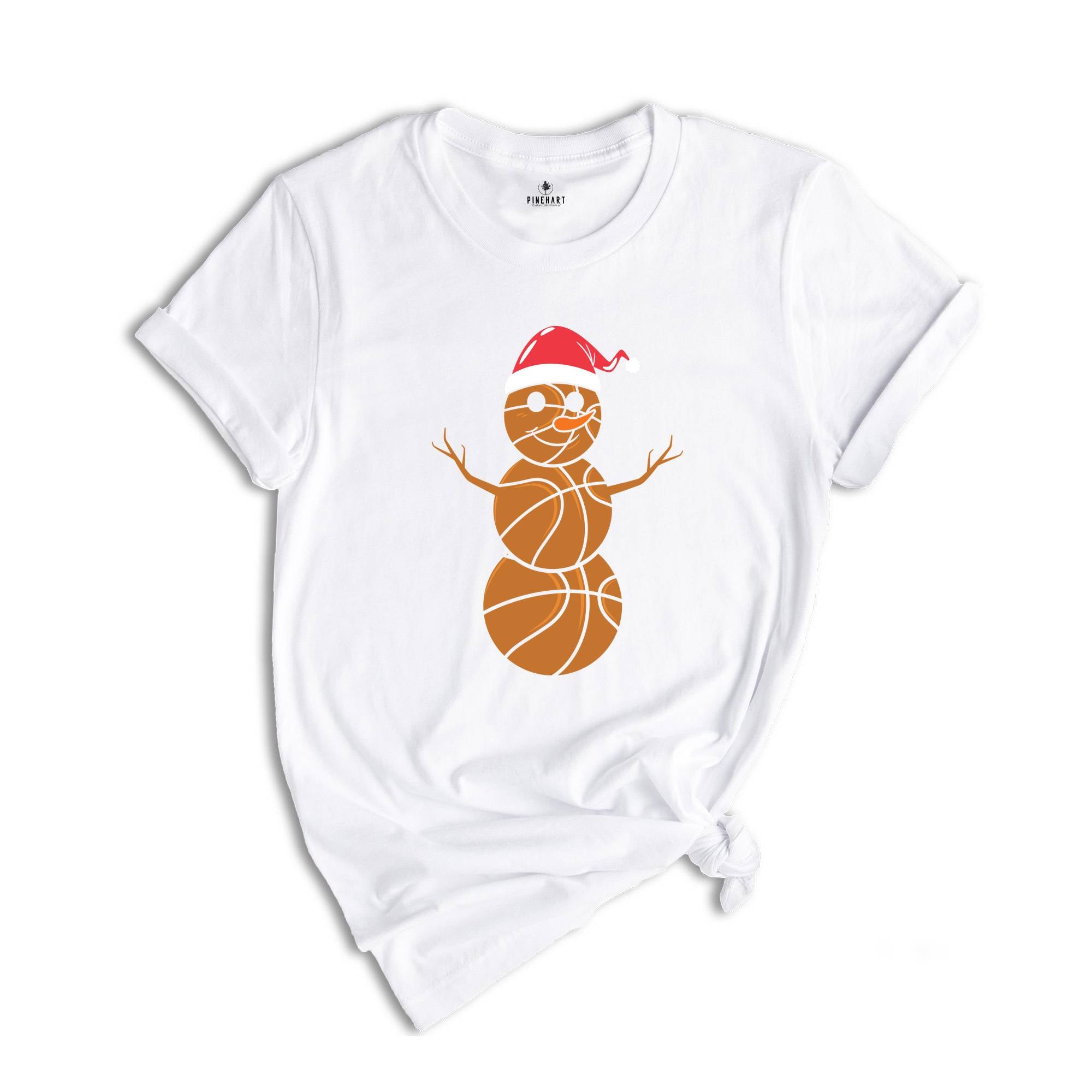 Christmas Basketball Snowman Shirt, Basketball Lover Christmas, Santa Claus Shirt, Snowman Shirt, Cute Christmas Gift, Sports Mom Shirt