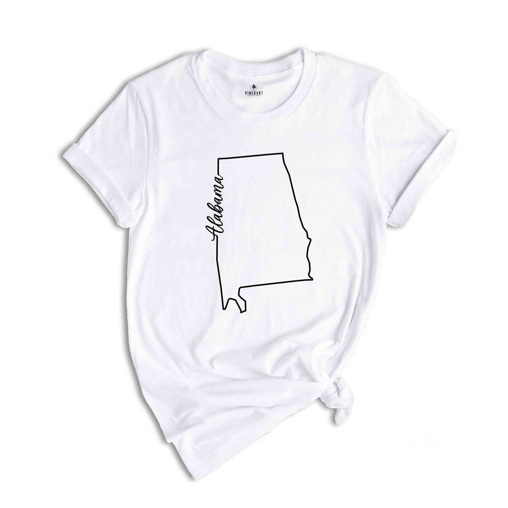 Alabama State Shirt, The USA State Shirt, Alabama USA Shirt, Alabama Map Outline Shirt, US Outline Shirt, United States Shirt