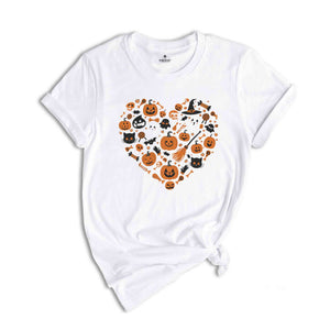 Halloween Heart Shirt, Spooky Season Shirt, Cute Ghost Shirt, Fall Rainbow Shirt, Autumn Shirt, Halloween Shirt