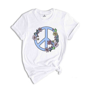 Peace Shirt, Peace Shirt, Floral Peace Sign Shirt, Peace Flower Shirt, Peace and Love Tee, Summer Shirt, Peace Sign Shirt