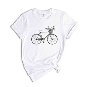 Floral Bike Shirt, Bicycle Shirt, Sport Shirts, Riding Shirt, Flower Bike Shirt, Birthday Gift, Funny Mom Shirt