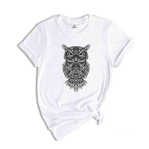 Owl Mandala Shirt, Owl Lover T-Shirt, Owl Birthday Tee, Owl Gift, Shirts for Women, Cute Owl Shirt, Animal Lover Tee