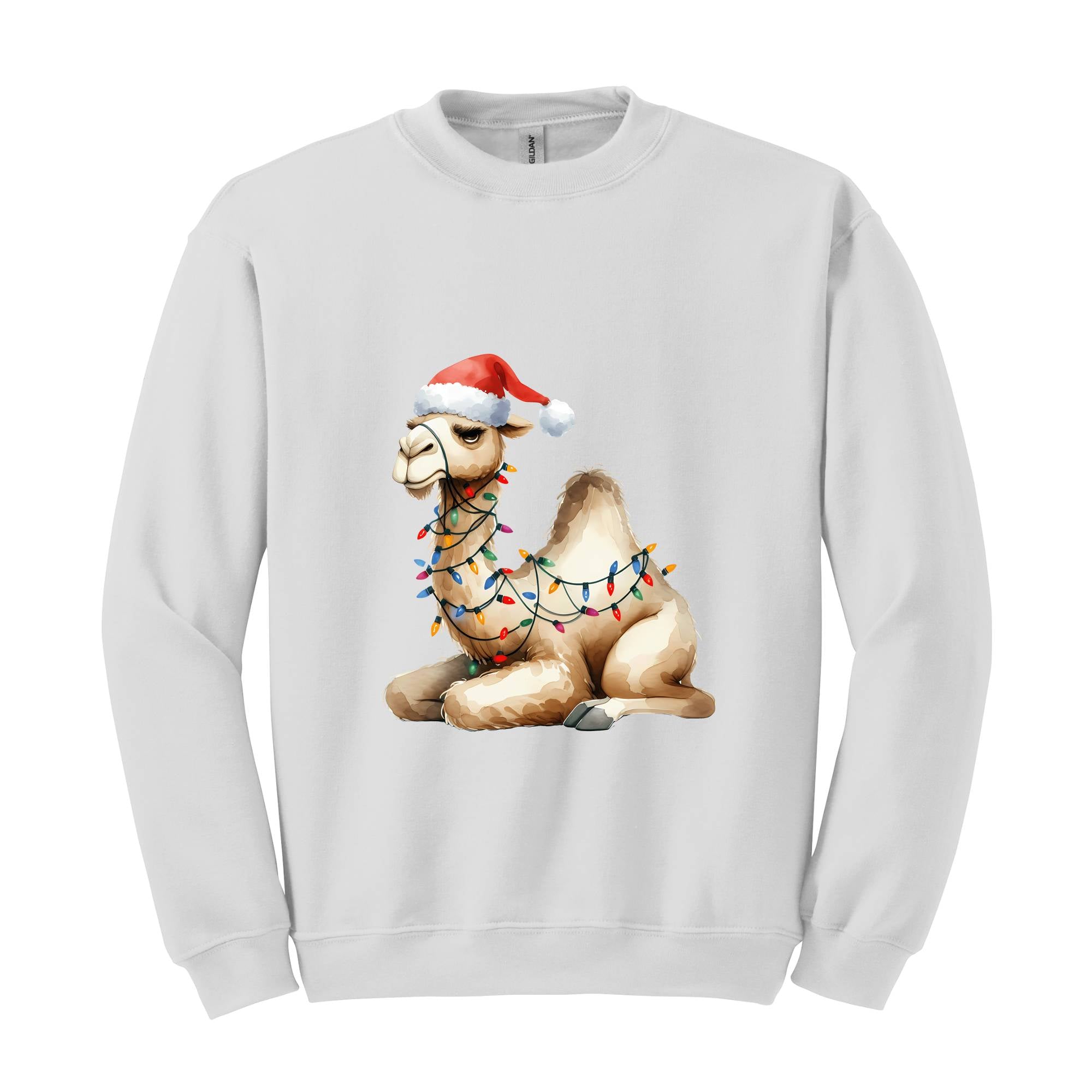 Camel Christmas Sweatshirt, Christmas Sweater, Camel Sweatshirt, Camel Lover Gifts, Camel Christmas Lights Hoodie, Camel Sweatshirt