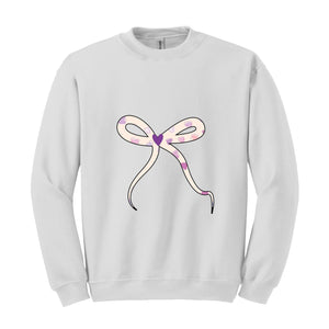 Cute Sweater , A bow sweatshirt , Lovely Sweater , Trendy Sweater , a Pink Bow Sweater , Holiday Sweater , New Year Sweater