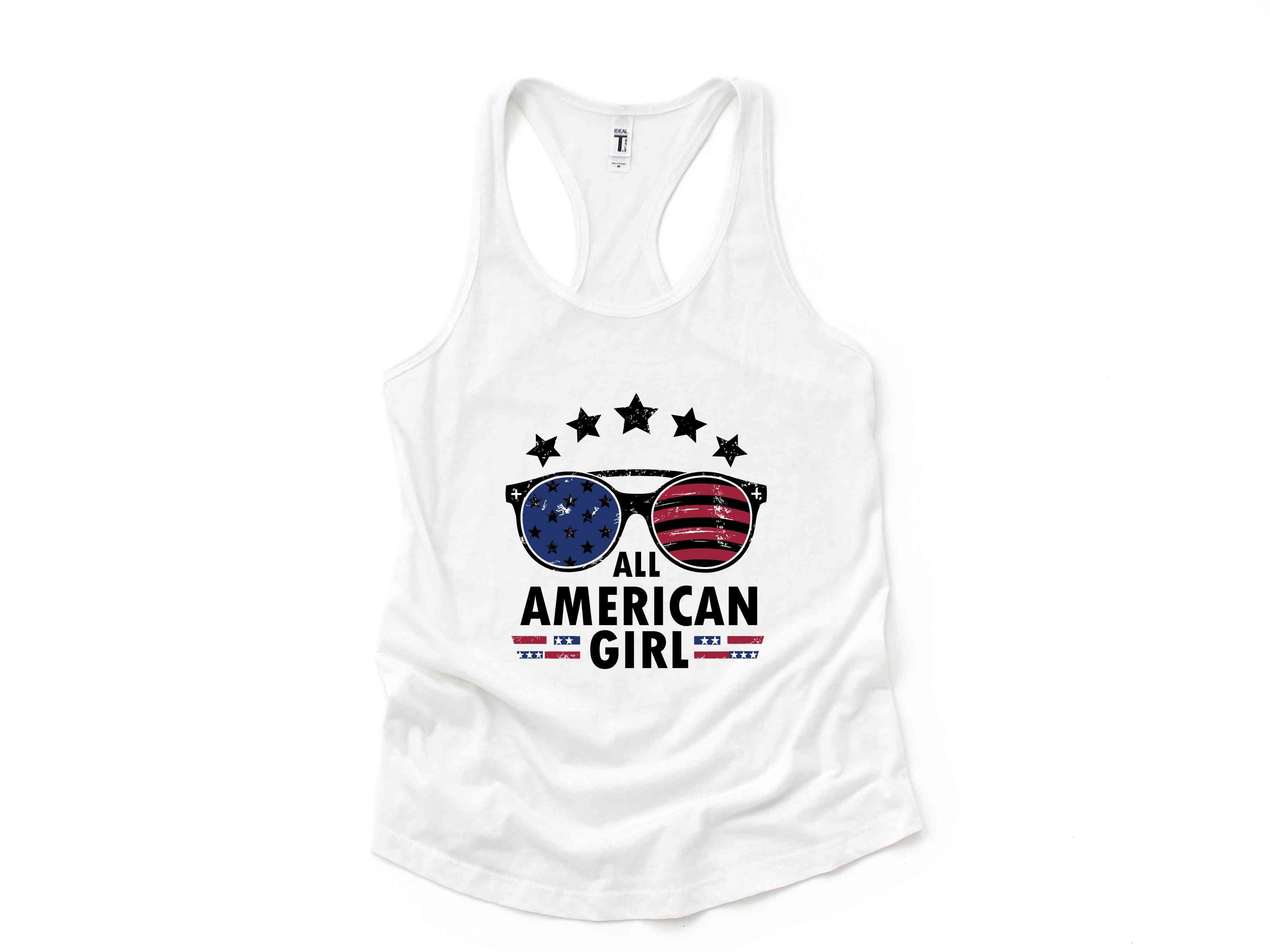 All American Girl Tank Top, 4th of July Tank, Patriotic Tank, 4th Of July Tank, Usa Flag Shirt, Independence Day Shirt