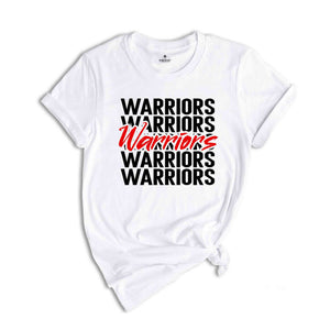 Team Mascot T-Shirt, Warriors Team Shirt, Warriors Football Tee, Warriors Fan Gift, Warriors School Shirt, Warriors School Spirit