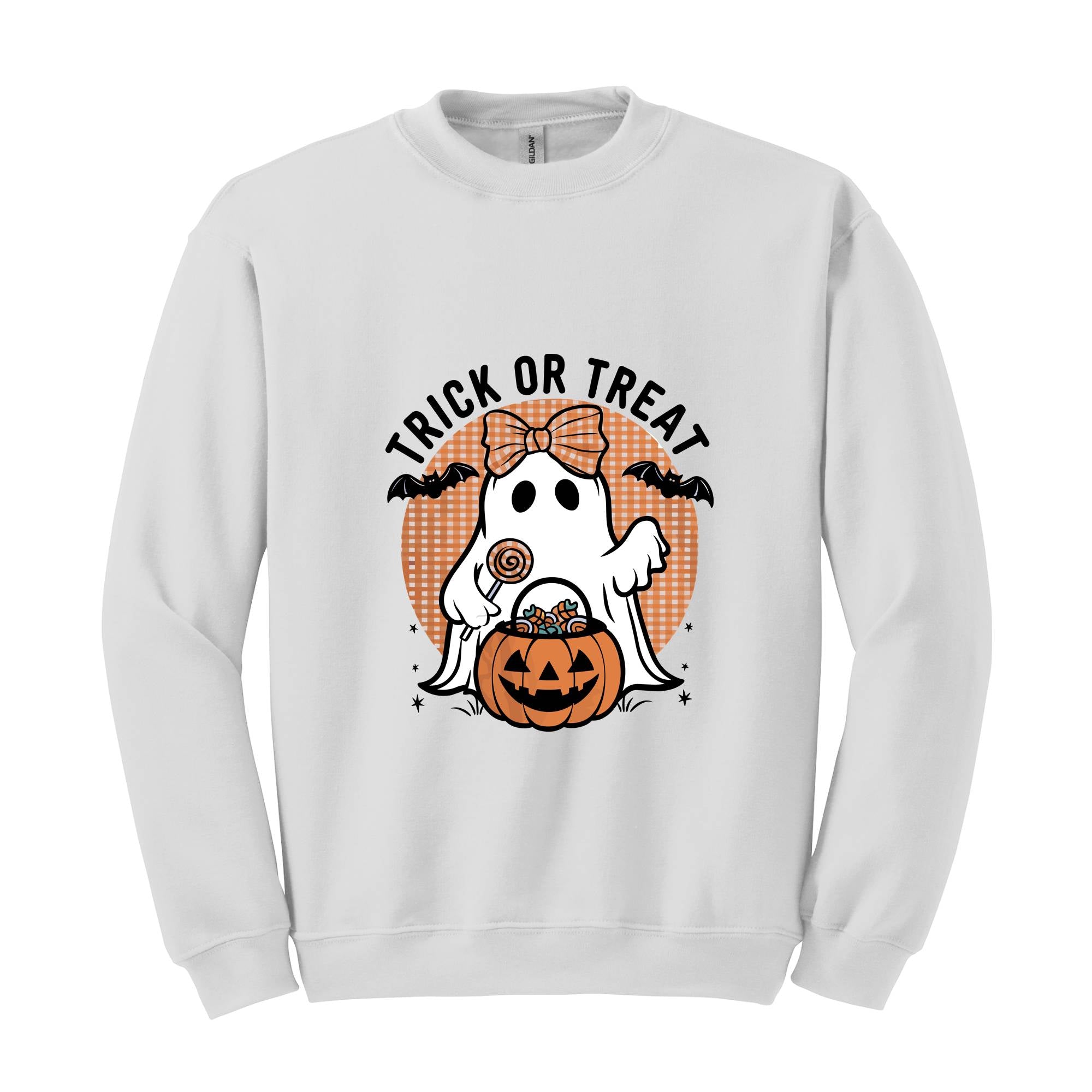 Trick or Treat Sweatshirt, Halloween , Halloween Ghost, Funny Halloween Shirt, Trendy Halloween Shirt, Spooky Halloween Shirt