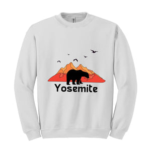 National Park Sweatshirt, National Park Name Sweatshirt, Bear Sweatshirt, Yosemite Hoodie, Mountains Sweatshirt, Landscape Sweatshirt