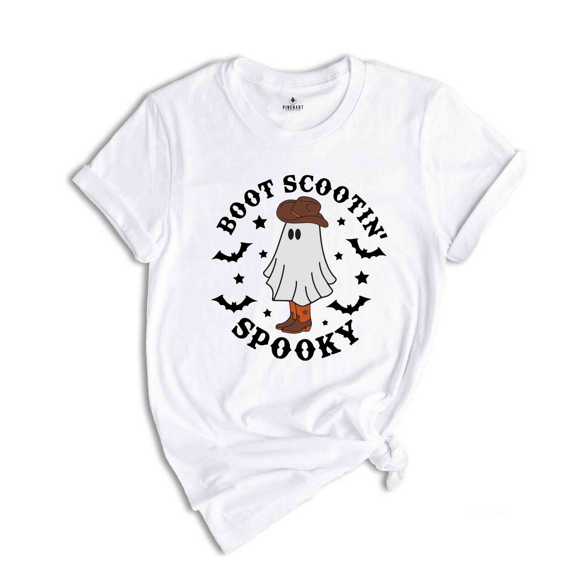 Boot Scootin Spooky Shirt, Cowboy Ghost Shirt, Cute Ghost Shirt, Western Halloween Shirt, Ghost Face Shirt, Spooky Season Shirt