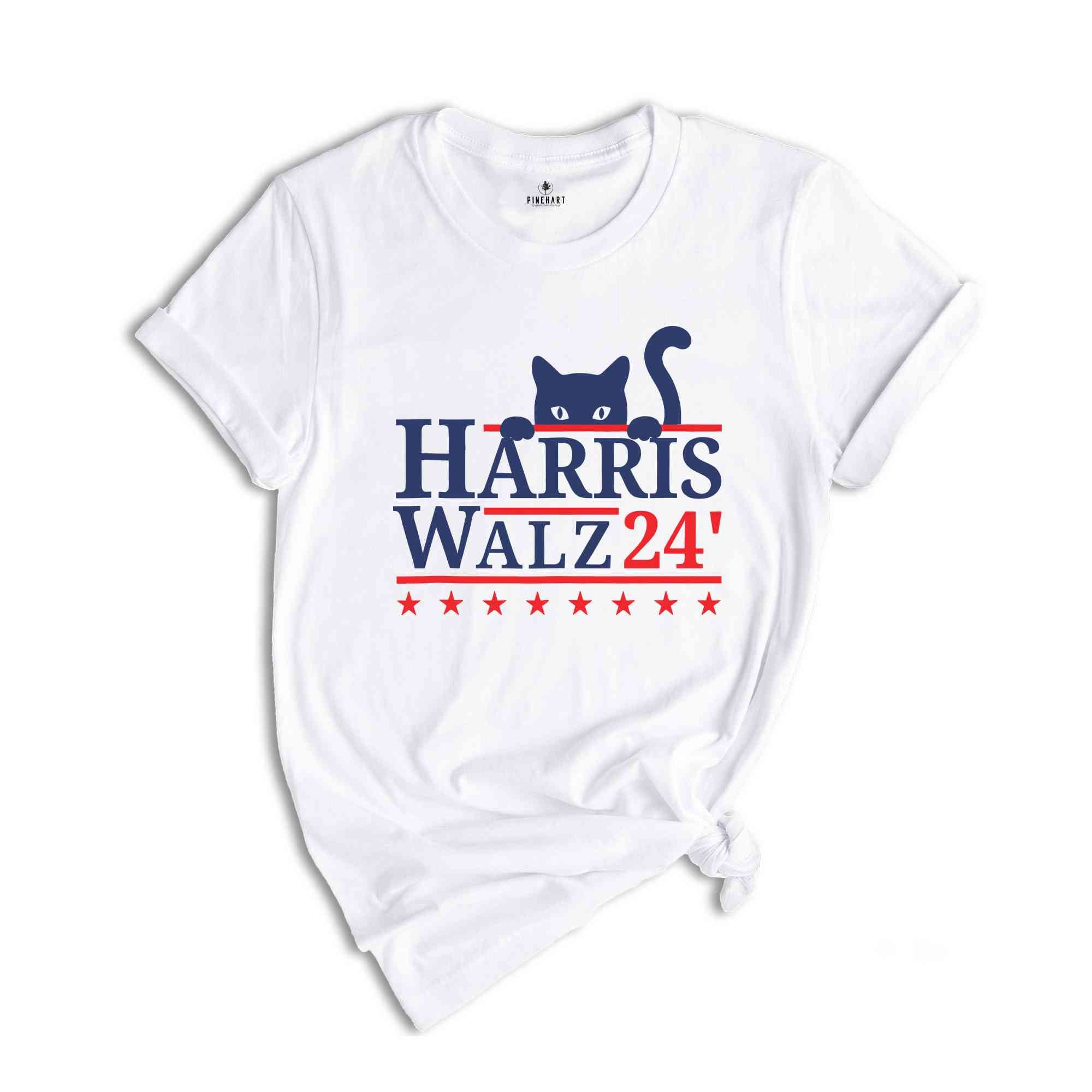 Harris Walz T-Shirt, Childless Cat Lady For Kamala Harris 2024 Tee, Kamala Harris Walz Shirt, Democrat Gifts For Kamala Supporters