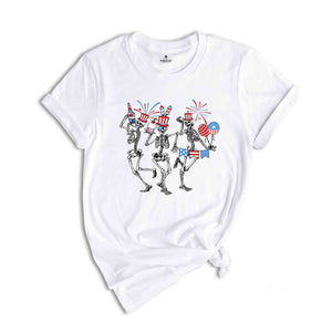 4th Of July Dancing Skellies, Funny 4th Of July Shirts, Dancing Skeleton Shirt, American Flag Shirt, 4th Of July Gifts