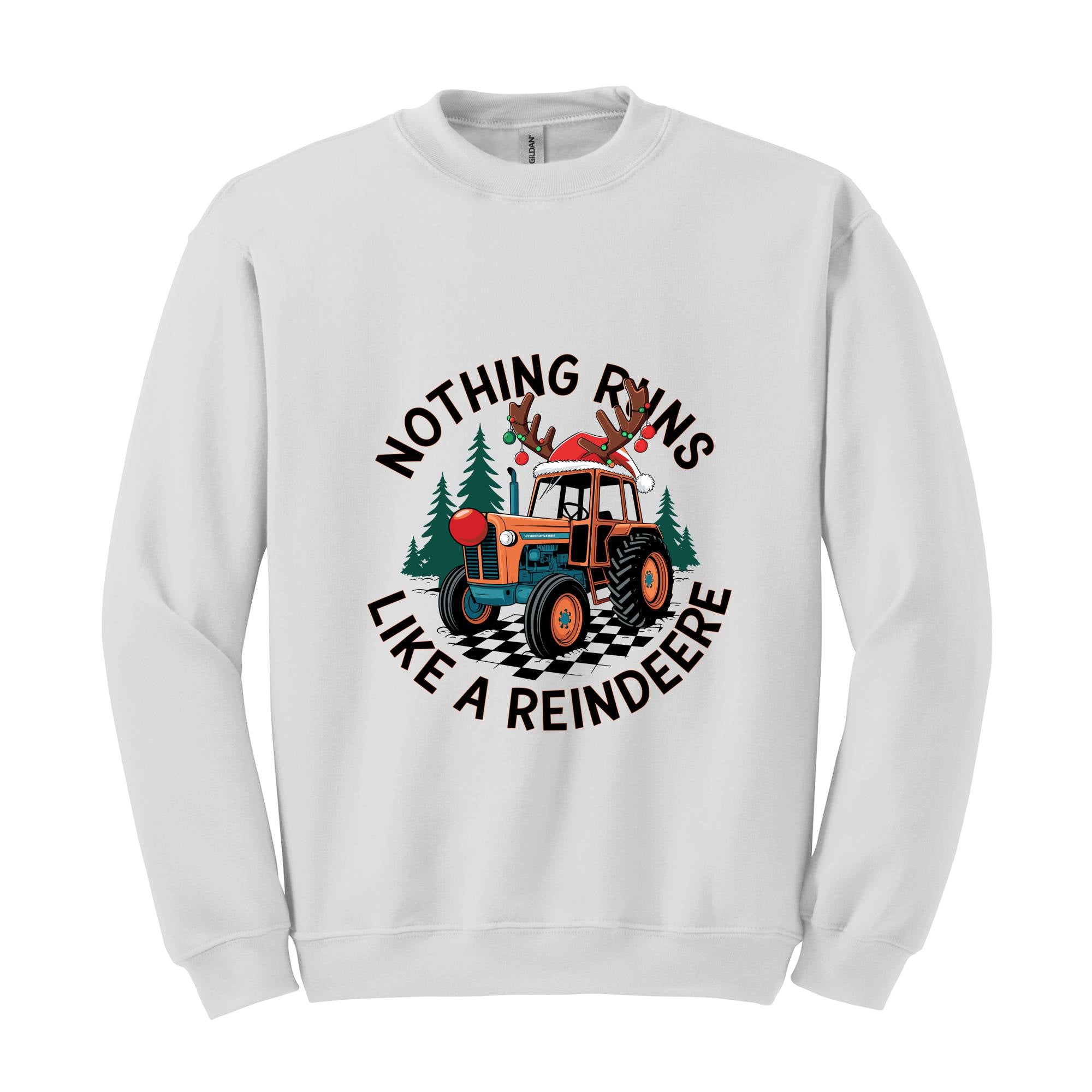 Nothing Runs Like A Reindeere Sweatshirt, Farmer Christmas Sweater, Funny Christmas , Christmas Tractor , Holiday