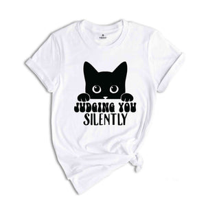 Judging You Silently T-Shirt, Cute Cat Shirt, Cat Peeking T-Shirt, Cat Lovers Shirt, Funny Cat Apparel