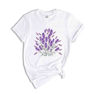 Lavender Flower Shirt, Vintage Lavender Flower Shirt, Boho Wildflowers Shirt, Vintage Botanical Flower Shirt, Gardening Shirt, Nature Shirt