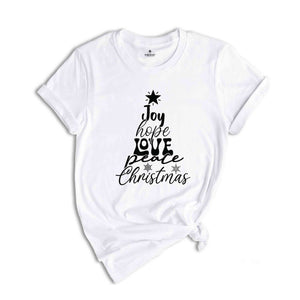 Joy Hope Love Peace Christmas Shirt, Christmas Shirt, Joy Tee, Hope Shirt, Peace Tee, Love Tee, Christmas Shirt, Snowflakes Shirt