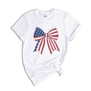 Coquette American Shirt, Coquette Bow Shirt, 4th of July Shirt, America Shirt, Freedom Shirt, American Flag Shirt, American girl Tee