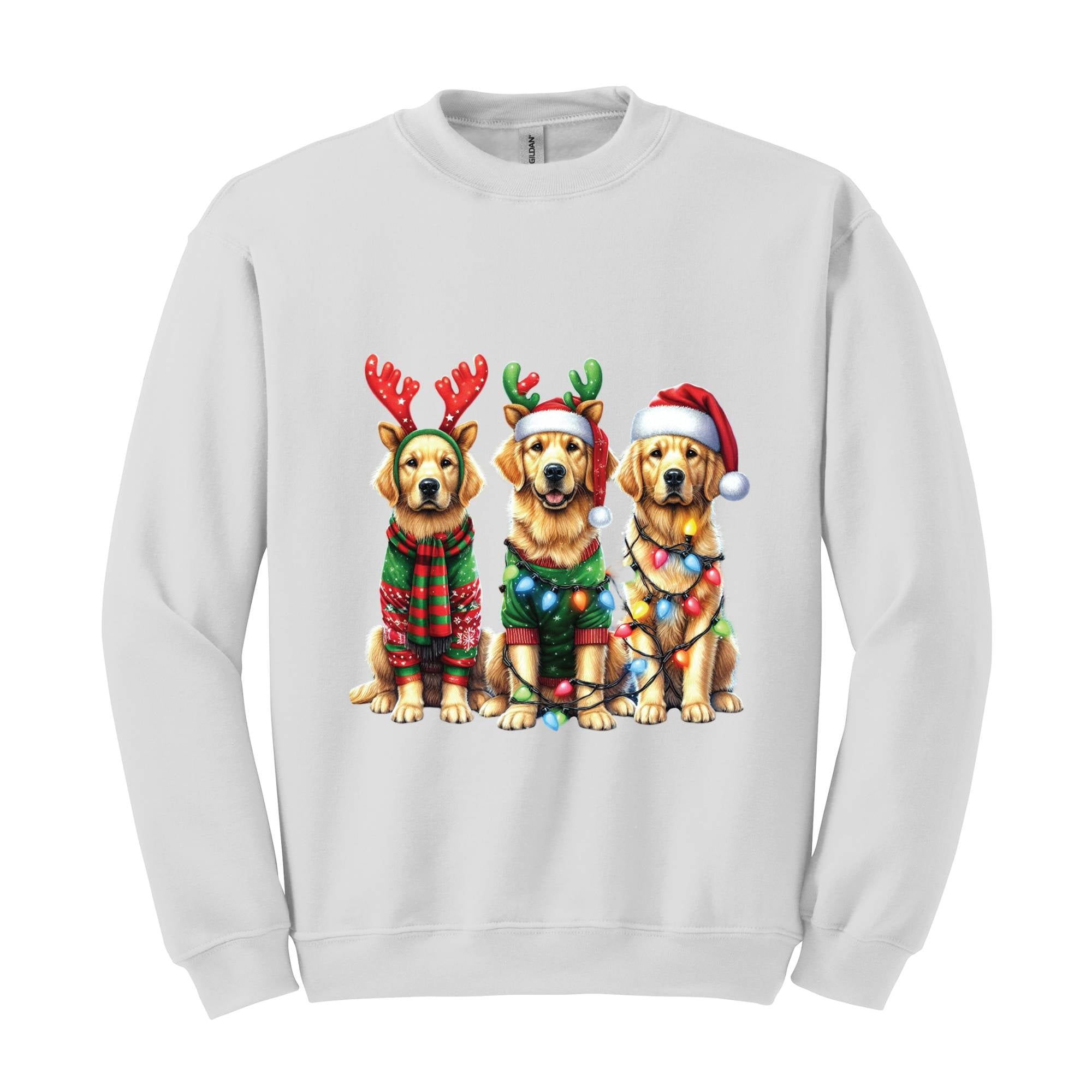 Golden Retriever Christmas Sweatshirt, Dog Christmas Sweatshirt, Golden Mom Shirt, Dog Lover Gift, Holiday Sweatshirt, New Year Sweatshirt