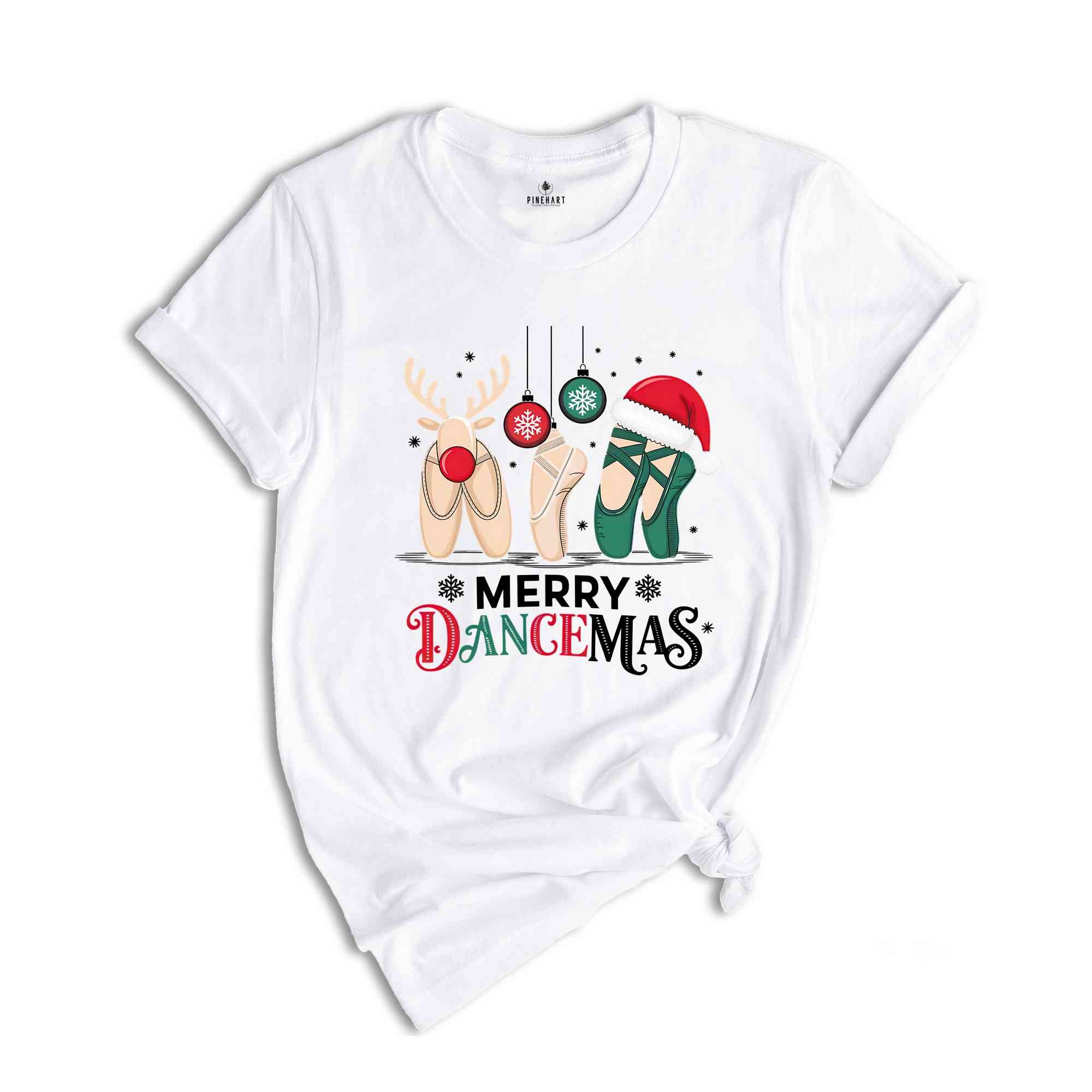 Merry Dancemas Shirt, Ballerina Shoes T-Shirt, Dance Teacher Tee, Dance Lover Gift, Ballet Dancer Shirt, Christmas Teacher Shirt