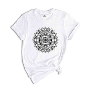 Mandala Lotus Shirt, Mandala T-Shirt, Lotus Shirt, Flower Shirt, Yoga Shirt, Minimalist Tee, Meditation T-Shirt