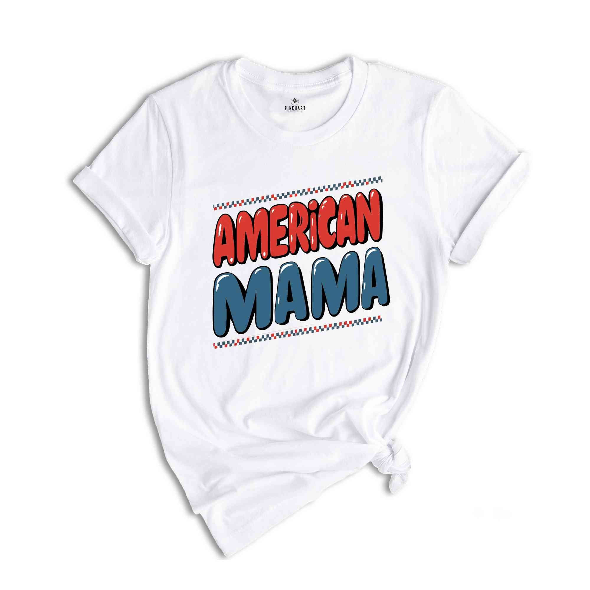 American Mama and Mini Matching Tees, Mommy and Me, Checkered 4th of july shirt, fourth of july tshirt, mommy and me 4th of july t-shirt