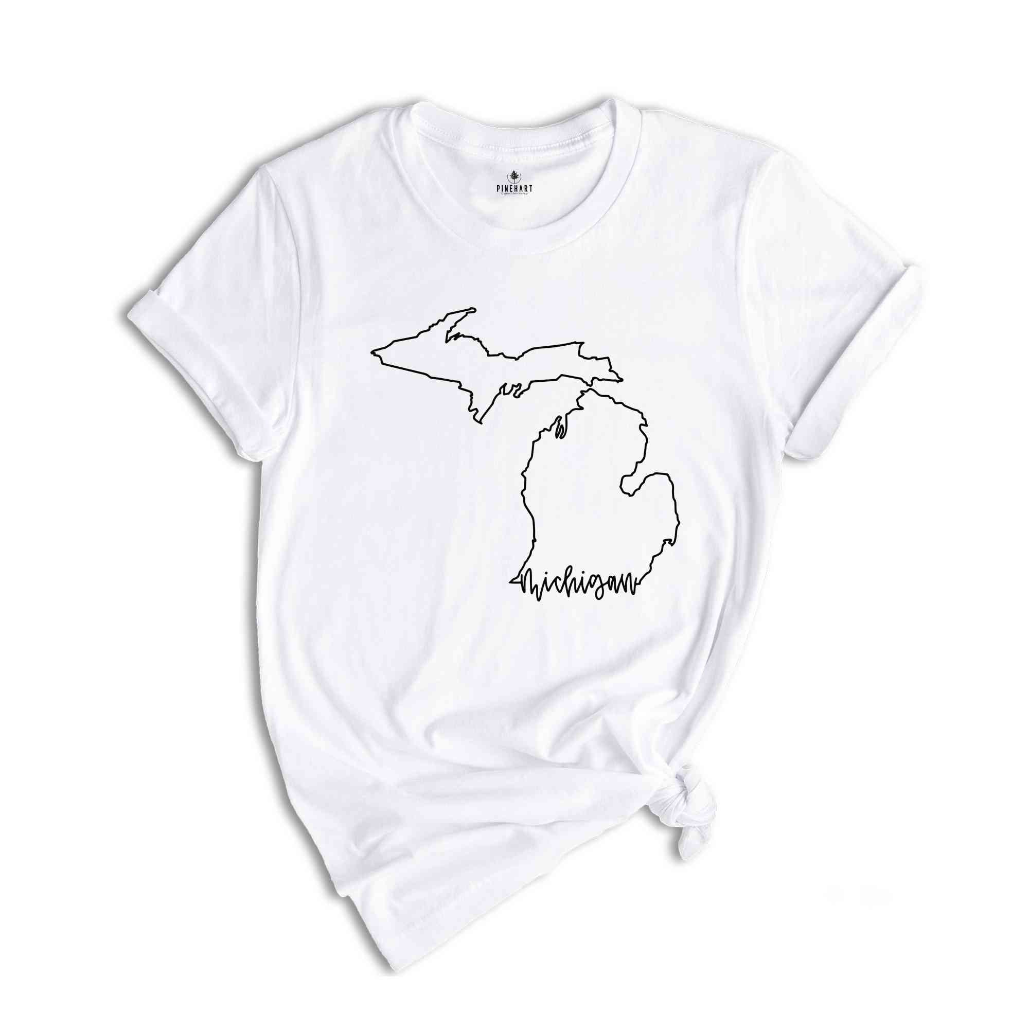 Michigan State Shirts, Michigan State Map Shirt, Michigan Travel Gifts, Michigan Clothing, Michigan Shirt, Michigan Apparel, Michigan Hoodie