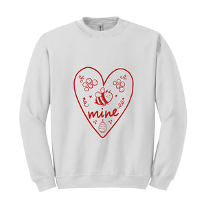 Bee Mine Sweatshirt, Valentine Couple Sweatshirt, Heart Sweatshirt, Valentine Matching Sweatshirt, Valentines Day Sweater