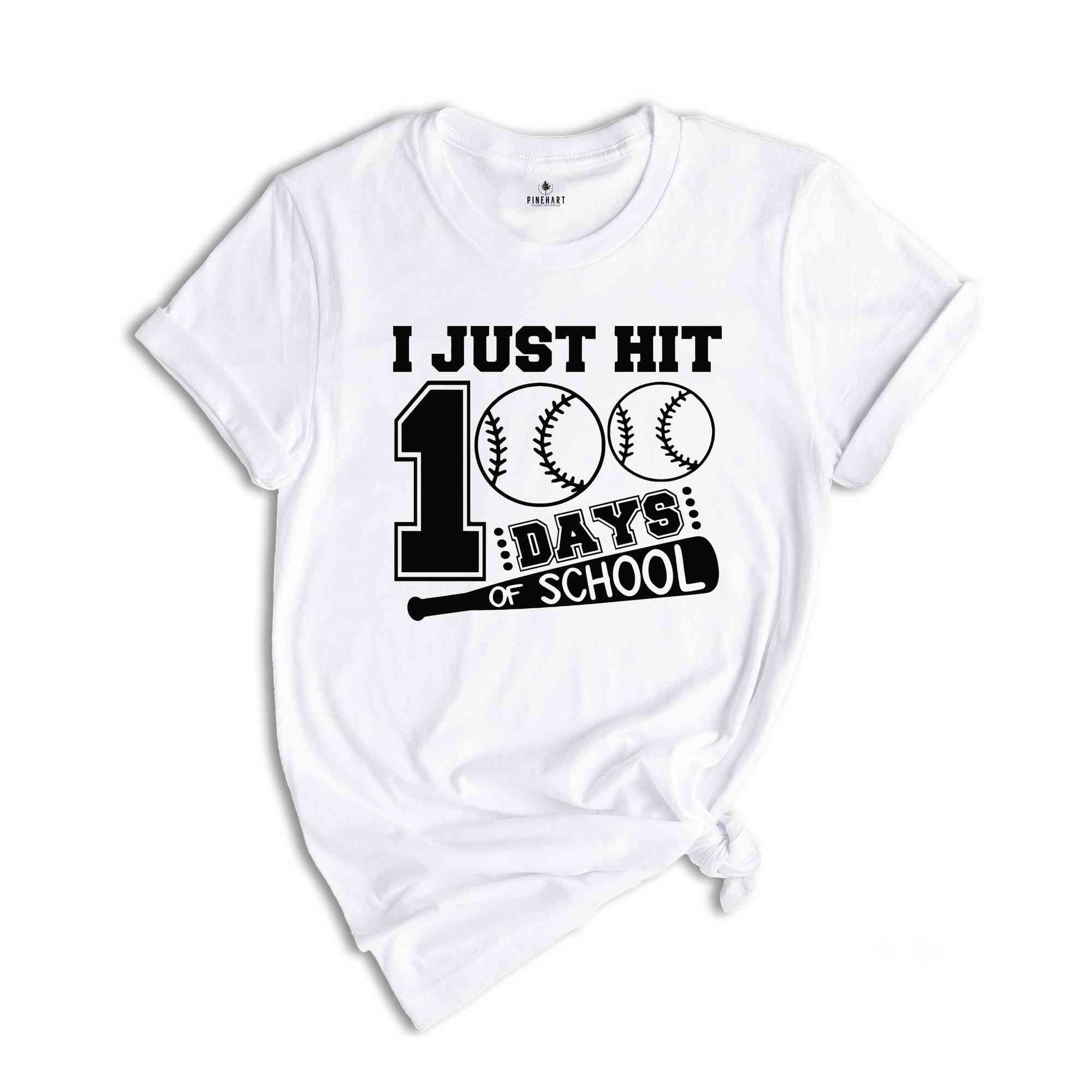 I Just Hit 100 Days School Shirt, Baseball Shirt, Baseball Lover Shirt, Boy 100 Days Shirt, Back To School Shirt, 100 Day Of School