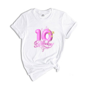 Personalized Birthday Girl T-shirt, Crown 10th Birthday Shirt, Custom Birthday Party, Kids Toddler Youth and Adult Shirt, 10th Birthday Tees