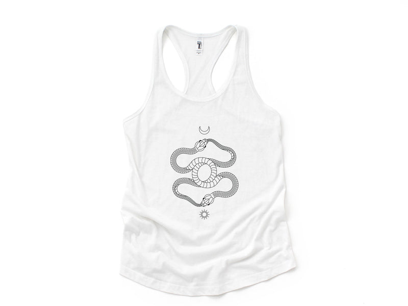 Serpentine Tank Top, Snake Tank Top, Sacred Geometry Tank Top, Symmetry Sacred Tank Top, Geometric Tank Top, Organic Snake Tank Top