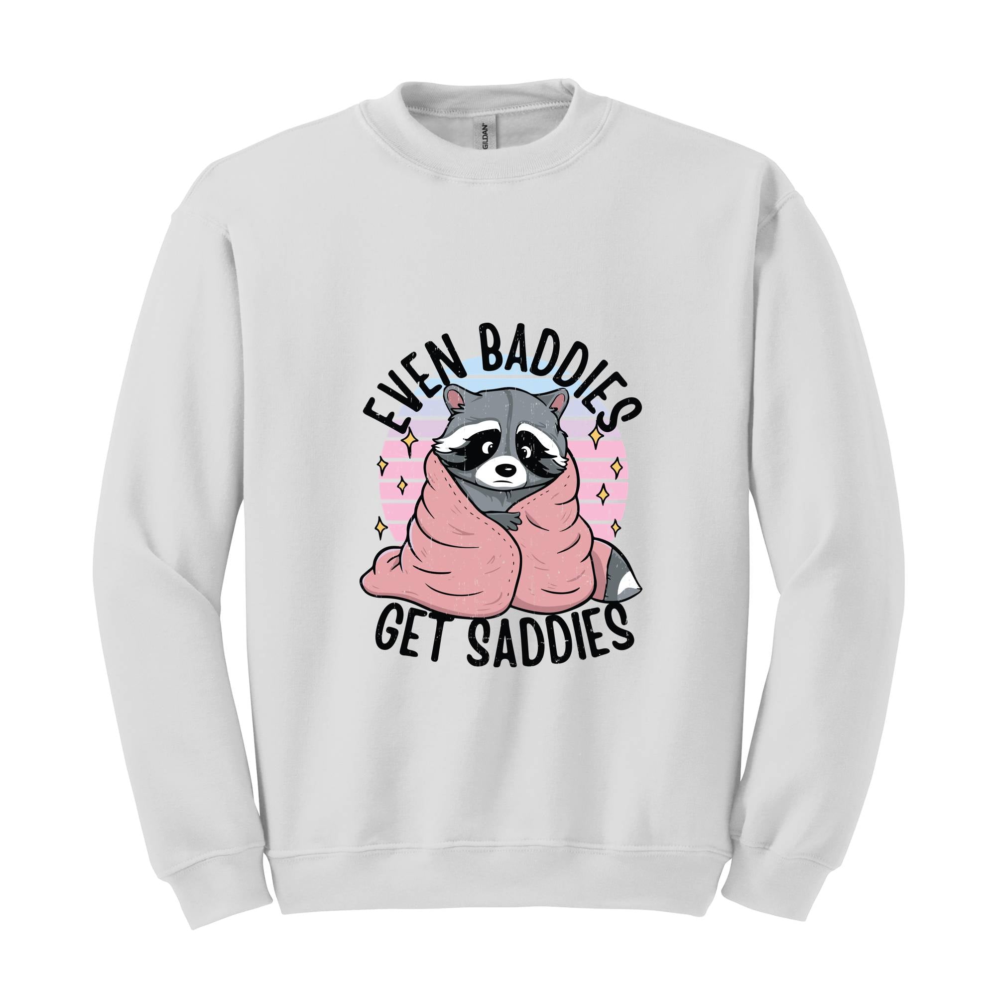 Even Baddies Get Saddies Sweatshirt, Funny Cat Meme Sweater, Cat Hoodie, Cat Meme Sweater For Pet Lovers, Funny Mental Health Hoodie