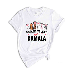 Childless Cat Ladies For Kamala Shirt, Kamala Harris 2024 President Shirt, Cat Mom Shirt, Kamala Rally Shirt, Cat Ladies Kamala Shirt