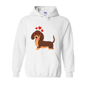 Valentine Dog Sweatshirt, Dog Lover Shirt,Valentines Day Dog Mom Shirt, Love Themed Weiner Dog Hoodie, Valentine Dog Sweatshirt