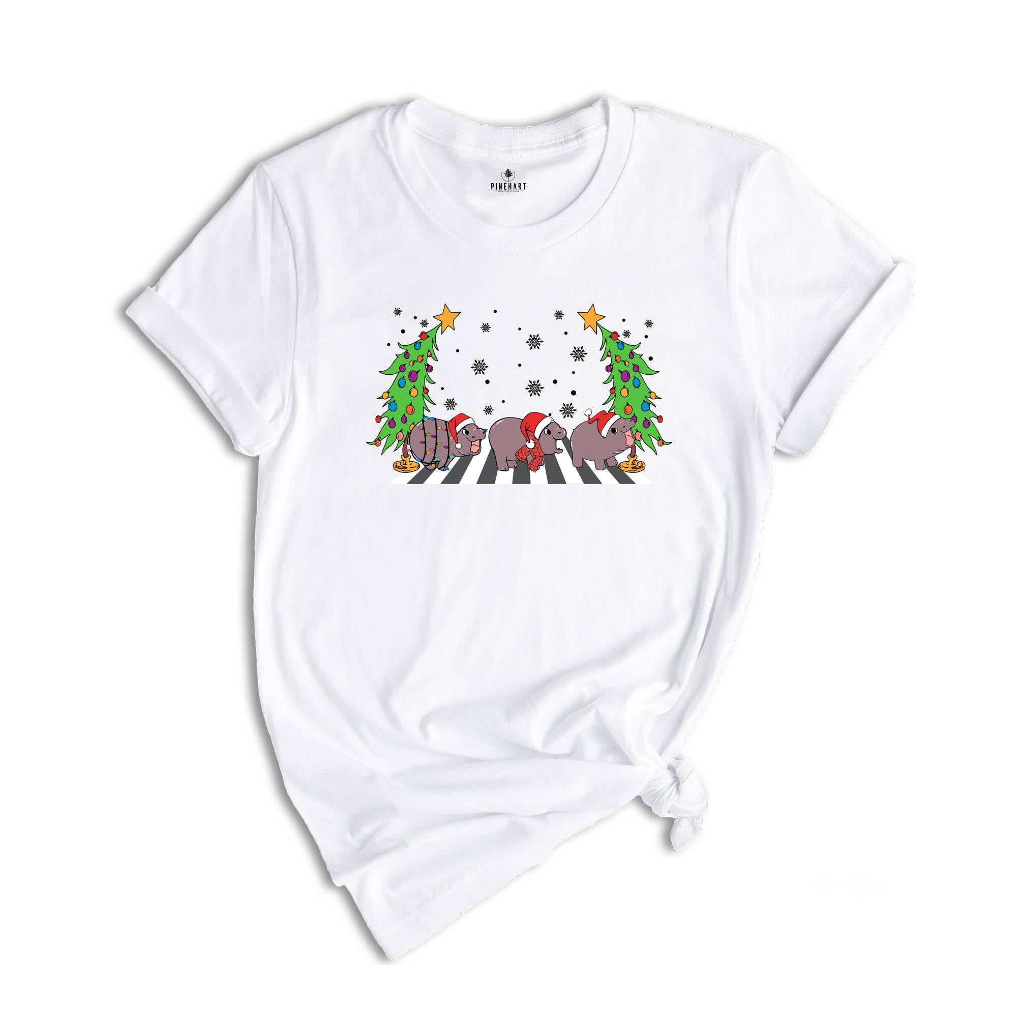 Christmas Moo Deng And Pesto Shirt, Moo Deng Bouncy Pig in Thai Shirts, Baby Hippo Baby Penguin Holiday Shirt