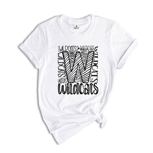 Team Mascot T-Shirt, Wildcats Team Shirt, Wildcats Football, Wildcats Fan Gift, Wildcats School Tee, Wildcats School Spirit