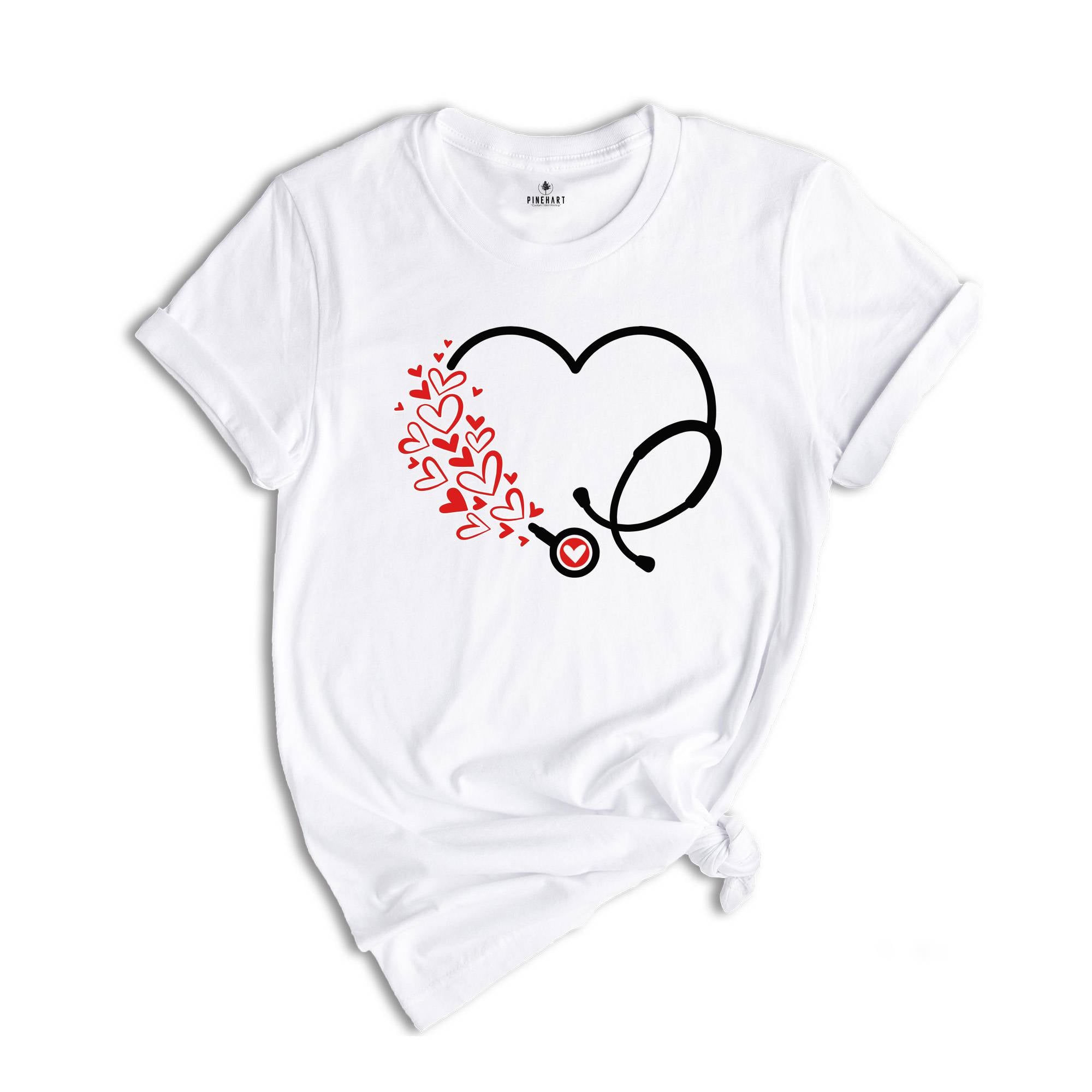 Valentine's Day Stethoscope Shirt, Valentine Nurse Tee, Valentine Doctor Tshirt, Heart Stethoscope, Valentine Day Nurse Gift