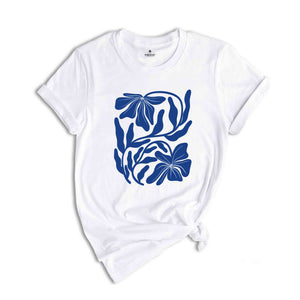 Blue Flower Shirt, Floral Shirt, Mothers Day Gift Shirt, Gardener T-shirt, Flowers Gift, Botanical Shirt