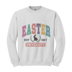 Easter University Sweatshirt, Easter Sweatshirt, College Sweatshirt, Happy Easter Day, Bunny Sweatshirt, Rabbit Sweatshirt, Easter Crewneck