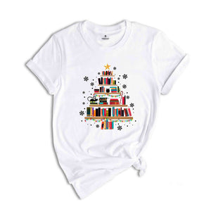 Christmas Book Tree Shirt, Librarian Christmas Shirt, Book Lover Shirt, Pine Tree Shirt, Christmas Gift, Bookworm Shirt, Reading Shirt