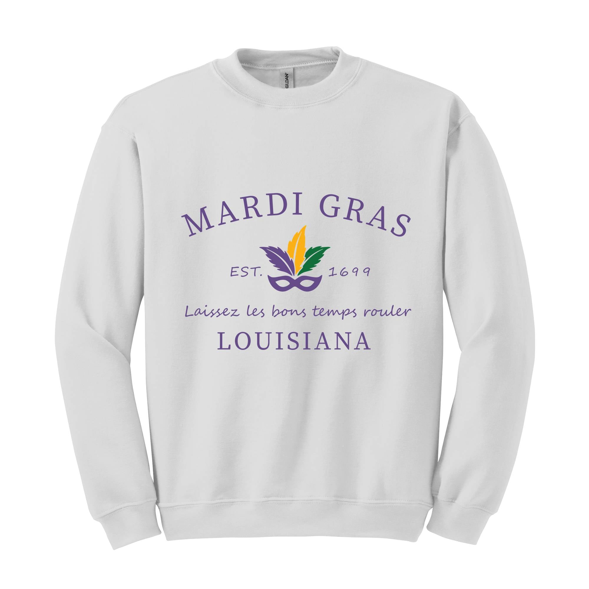 Mardi Gras Sweatshirt, Louisiana Sweatshirt, Mardi Gras Celebrations, Mardi Gras Wear, Louisiana State