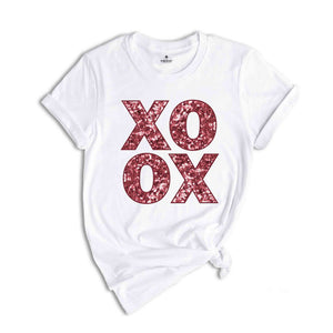 XOXO Shirt, Pink XOXO Shirt, Valentines Day Shirt, Cute Valentines Day Shirt, Valentines Day, Glitter Shirt