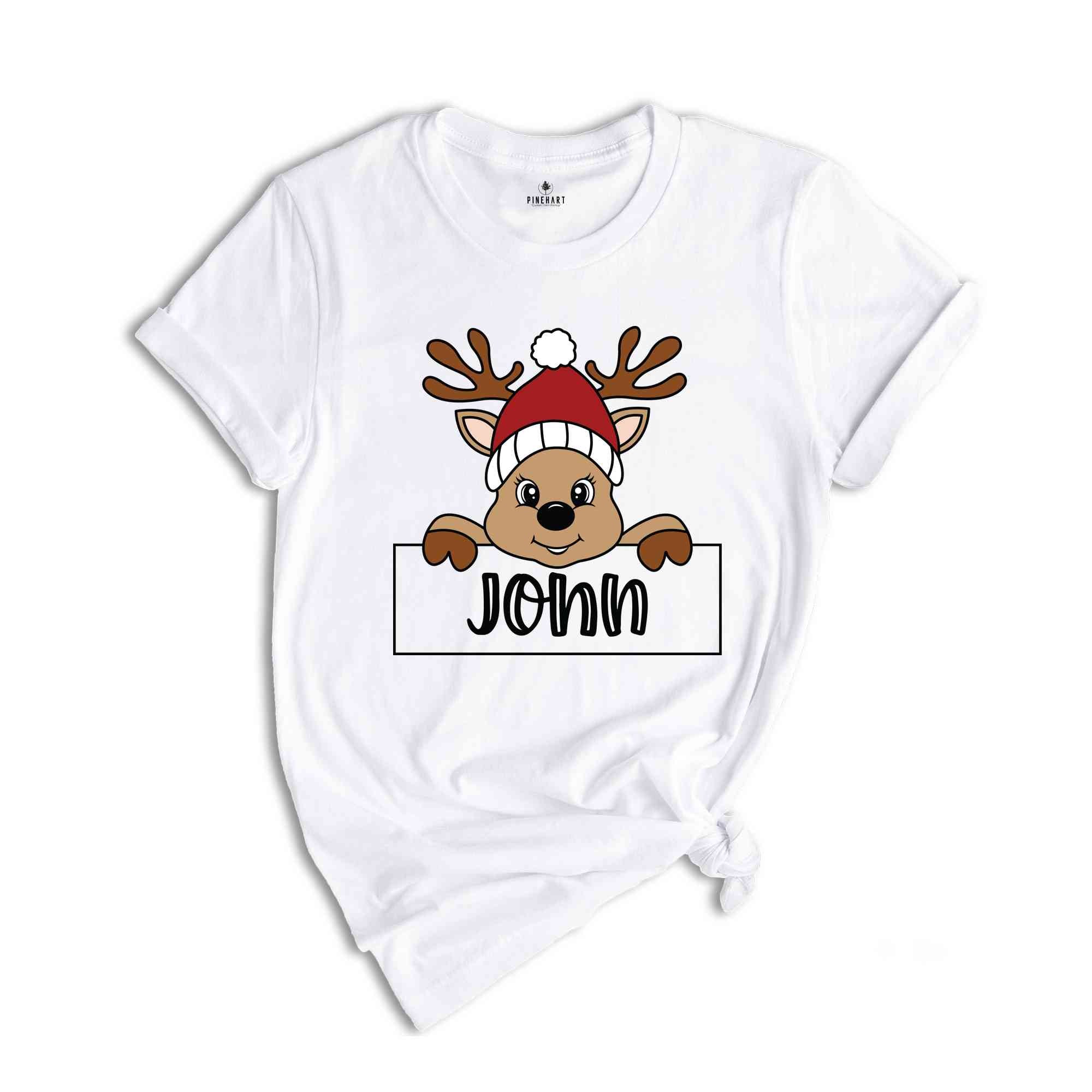 Reindeer Family Christmas Shirt, Personalized Christmas Family Shirt, Custom Family Name Shirt, Funny Christmas Shirt, Christmas Gift