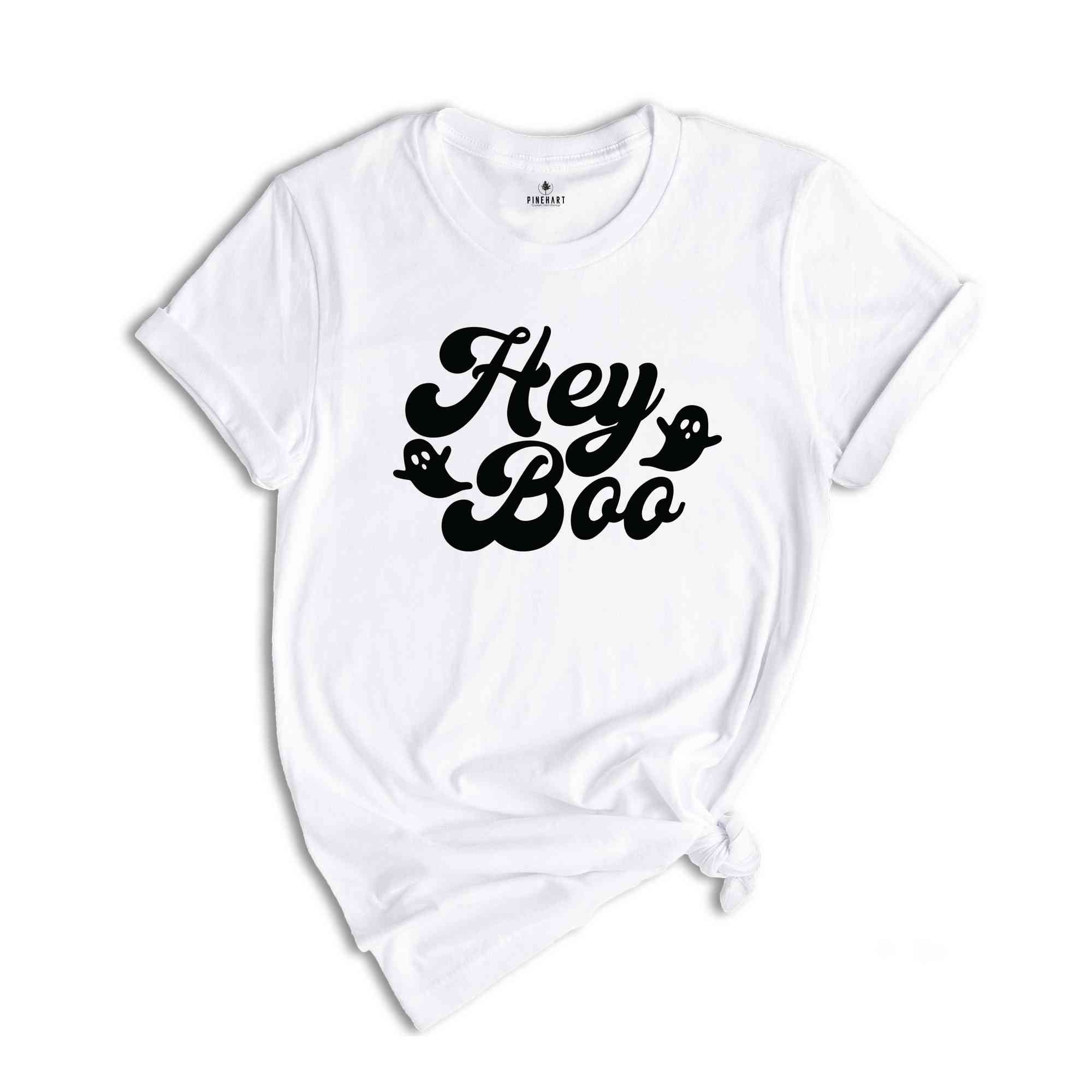 Hey Boo T-Shirt, Cute Ghost Shirt, Halloween Shirt, Funny Ghost Shirt, Cute Halloween T-Shirt, Retro Halloween Tee