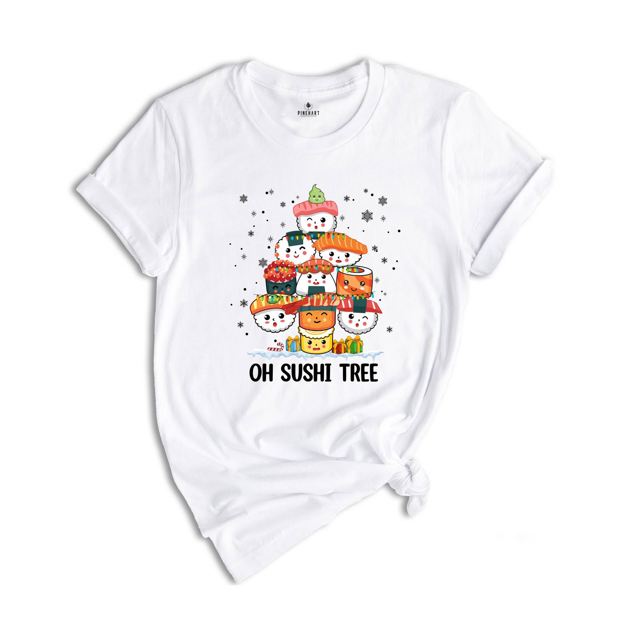 Christmas Oh Sushi Tree T-Shirt, Cute Sushi Gift, Christmas Gift, Japanese Cuisine Sushi Lover Gift, Foodie Shirt, Xmas Sweatshirt