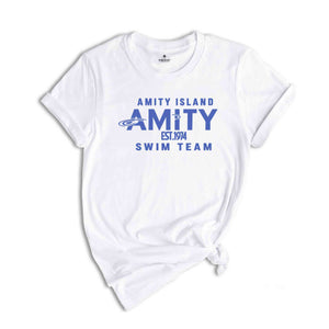 Amity Island Swim Team Shirt, Jaws Shirt, Funny Movie Shirt, Amity Island Movie Shirt, Great White Shark Shirt, Swim Shirt, Beach Shirt