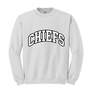 Team Mascot Sweatshirt, Chiefs Team Sweatshirt, Chiefs Football Sweatshirt, Chiefs Fan Sweatshirt, Chiefs School Sweatshirt