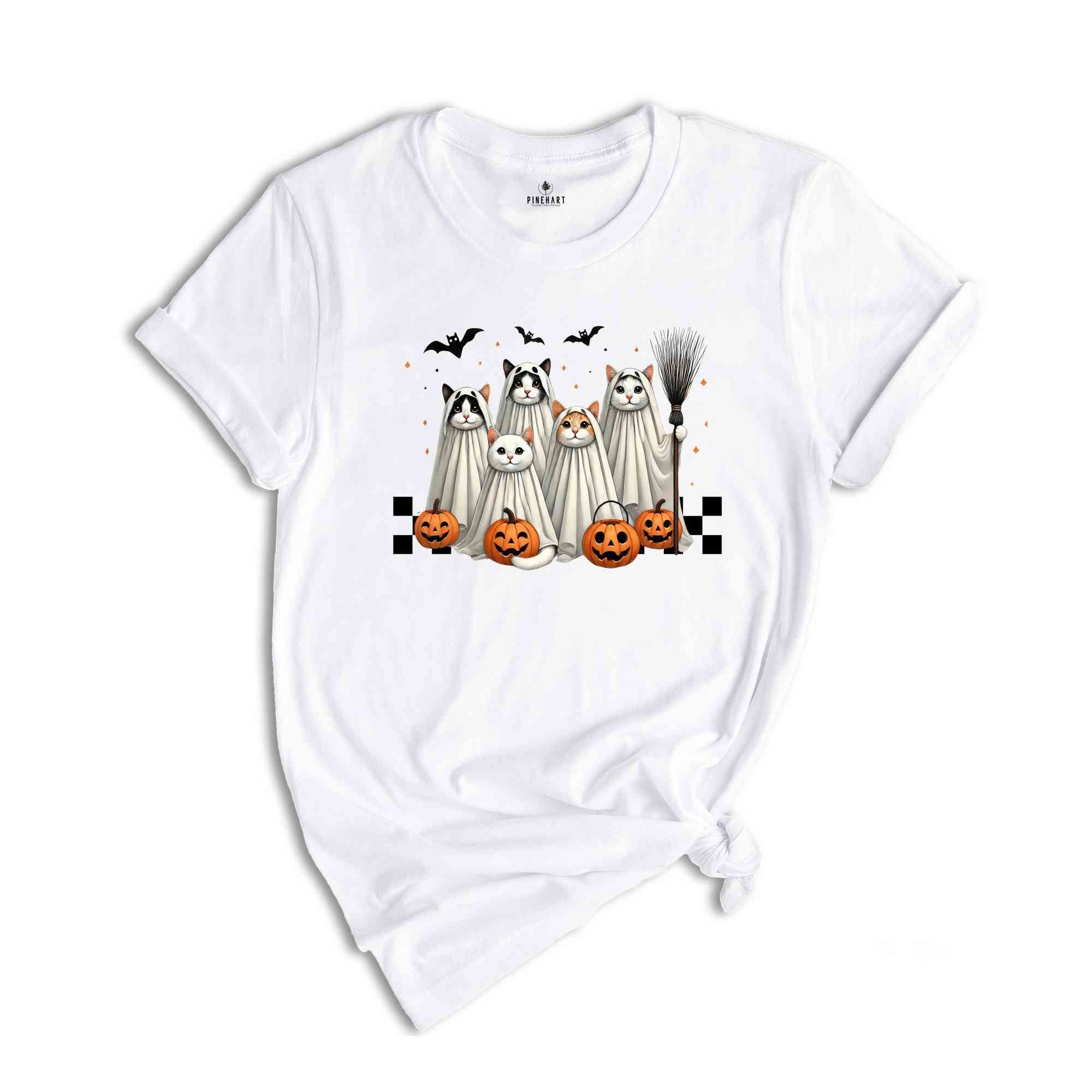 Halloween Ghost Cats Shirt, Halloween Cat Shirt, Ghost Cat Shirt, Cat Mama Shirt, Cat Lover Gift, Spooky Season Shirt, Ghost Shirt