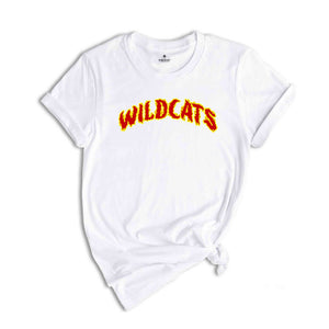 Team Mascot Shirt, Wildcats Team Shirt, Wildcats Football Shirt, Wildcats Fan Shirt, Wildcats School Shirt, Personalized Flame Shirt